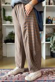 Sunday Morning 7/8 Barrel Pant Grey & Camel